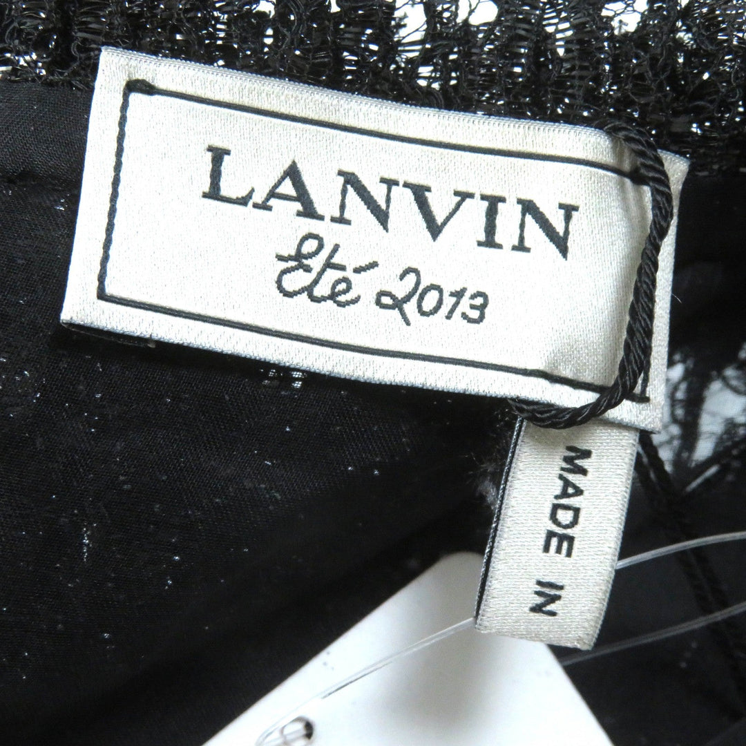 LANVIN one piece Outer: 20% polyamide, Outer: 65% rayon, Outer: 15% polyester, Lining: 100% silk, Part: 88% polyester black Women 34 Used Authentic