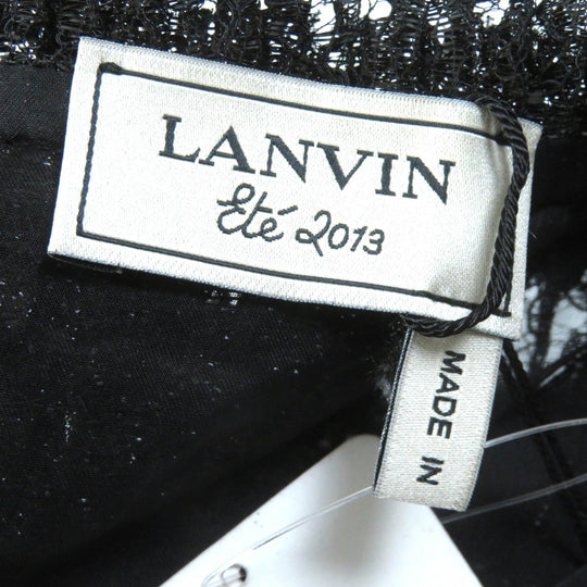 LANVIN one piece Outer: 20% polyamide, Outer: 65% rayon, Outer: 15% polyester, Lining: 100% silk, Part: 88% polyester black Women 34 Used Authentic