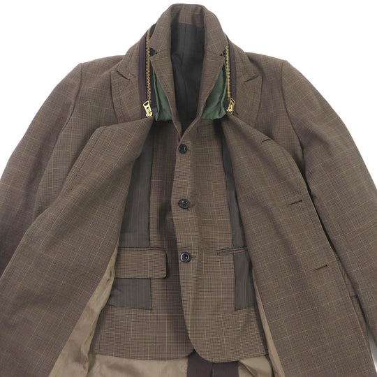 Sacai coat 20-02246M Outer: 100% cotton, Lining: Cupra, Part: 90% wool, Part: 10% nylon Brown mens 2 Used Authentic