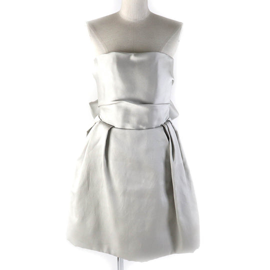 LANVIN one piece Outer: 70% polyester, Outer: 30% silk, Lining: 100% silk Light gray Women 38 Used Authentic