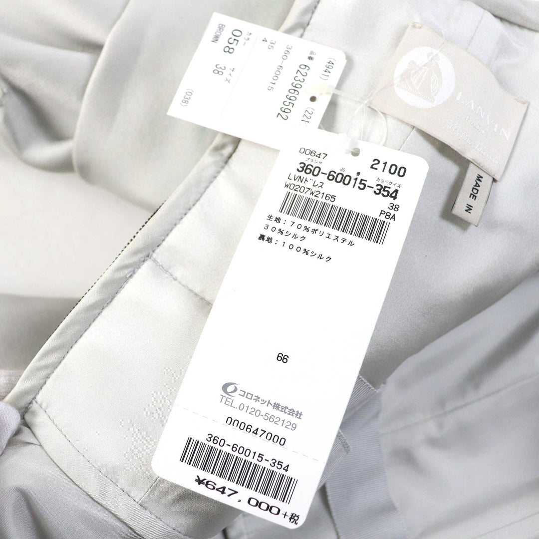 LANVIN one piece Outer: 70% polyester, Outer: 30% silk, Lining: 100% silk Light gray Women 38 Used Authentic