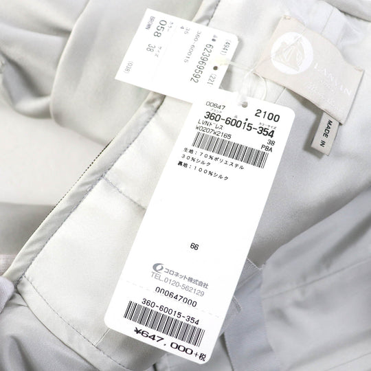 LANVIN one piece Outer: 70% polyester, Outer: 30% silk, Lining: 100% silk Light gray Women 38 Used Authentic