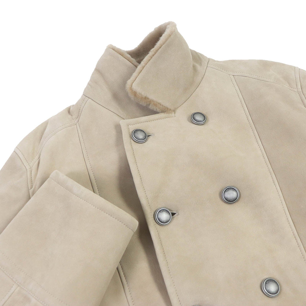 Brunello Cucinelli Mouton coat MPMSC1651 Main: 100% mouton, part: 100% cotton beige mens L Used Authentic
