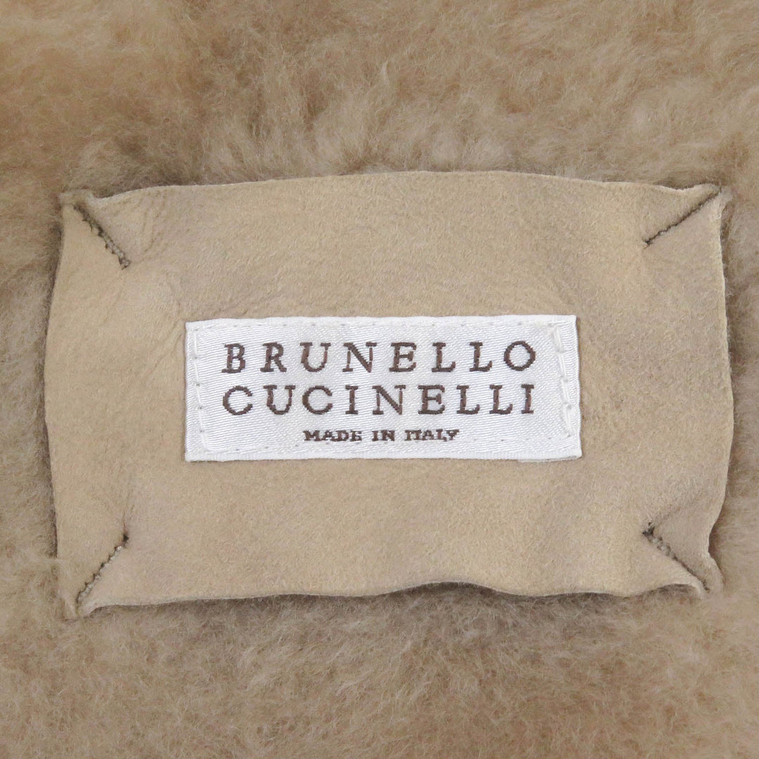 Brunello Cucinelli Mouton coat MPMSC1651 Main: 100% mouton, part: 100% cotton beige mens L Used Authentic