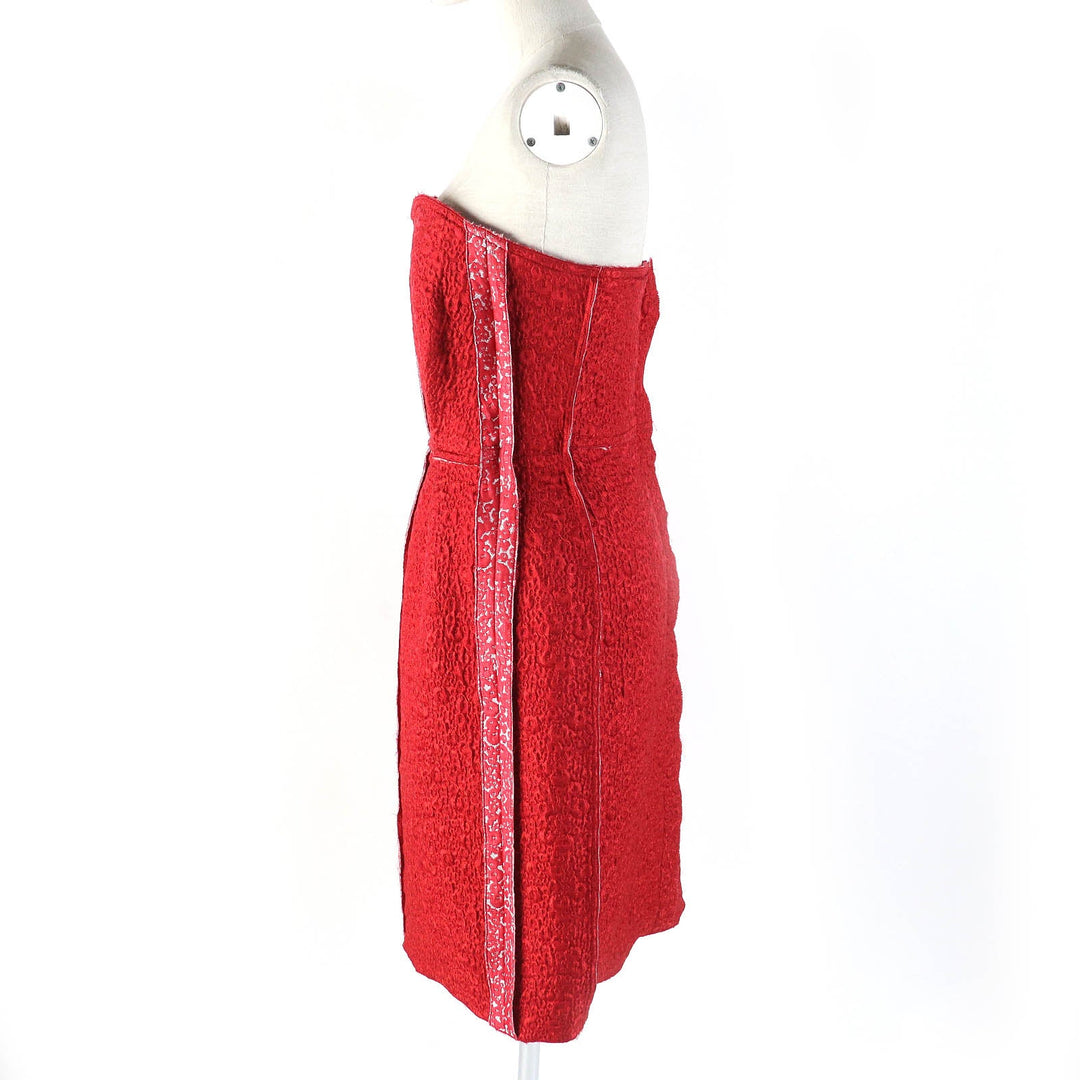 LANVIN one piece Outer: 56% polyester, Outer: 19% silk, Outer: 25% acetate, Lining: 100% silk Red Women 36 Used Authentic