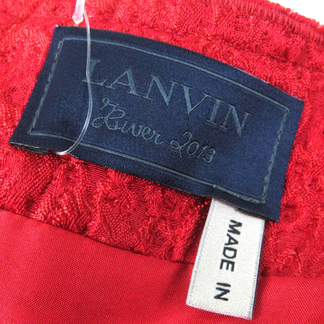 LANVIN one piece Outer: 56% polyester, Outer: 19% silk, Outer: 25% acetate, Lining: 100% silk Red Women 36 Used Authentic