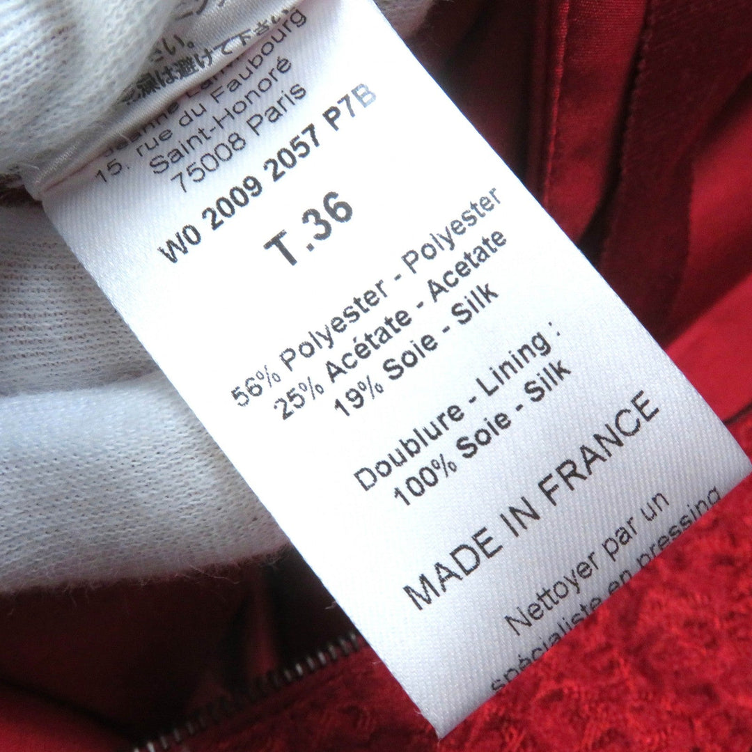 LANVIN one piece Outer: 56% polyester, Outer: 19% silk, Outer: 25% acetate, Lining: 100% silk Red Women 36 Used Authentic