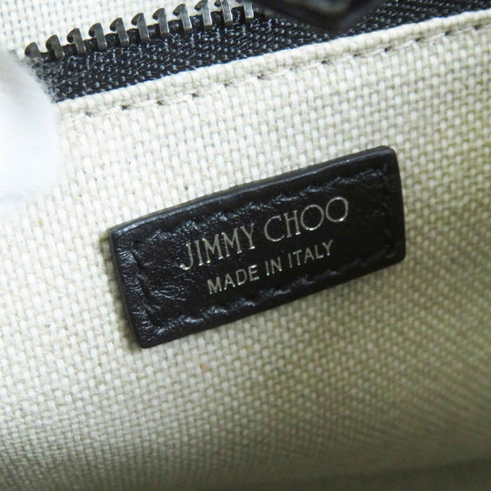 JIMMY CHOO Tote Bag Main: Patent leather Black White VARENNE TOTE BAG Women Used Authentic