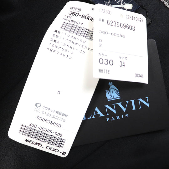 LANVIN one piece Outer: 100% polyester, Outer: 26% rayon, Outer: 40% acetate, Outer: 4% polyurethane, Lining: 100% silk Black Grey Women 34 Used Authentic