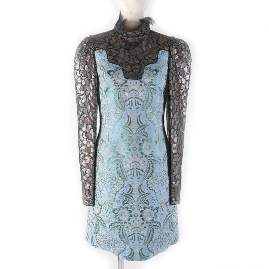 LANVIN one piece Outer material: 100% polyester, Outer material: 20% polyamide, Outer material: 21% polyester, Outer material: 59% rayon, Part: 100% silk Light blue type Black type Women 36 Used Authentic