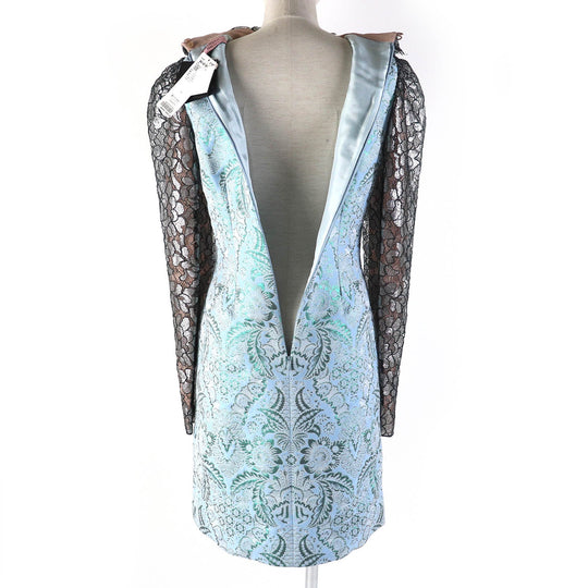 LANVIN one piece Outer material: 100% polyester, Outer material: 20% polyamide, Outer material: 21% polyester, Outer material: 59% rayon, Part: 100% silk Light blue type Black type Women 36 Used Authentic