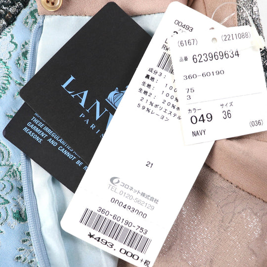 LANVIN one piece Outer material: 100% polyester, Outer material: 20% polyamide, Outer material: 21% polyester, Outer material: 59% rayon, Part: 100% silk Light blue type Black type Women 36 Used Authentic