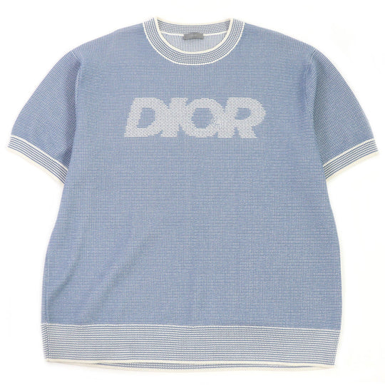 Dior HOMME Short sleeve knit 393M653AT563 Main: 62% cotton, Main: 38% polyester blue mens XL Used Authentic