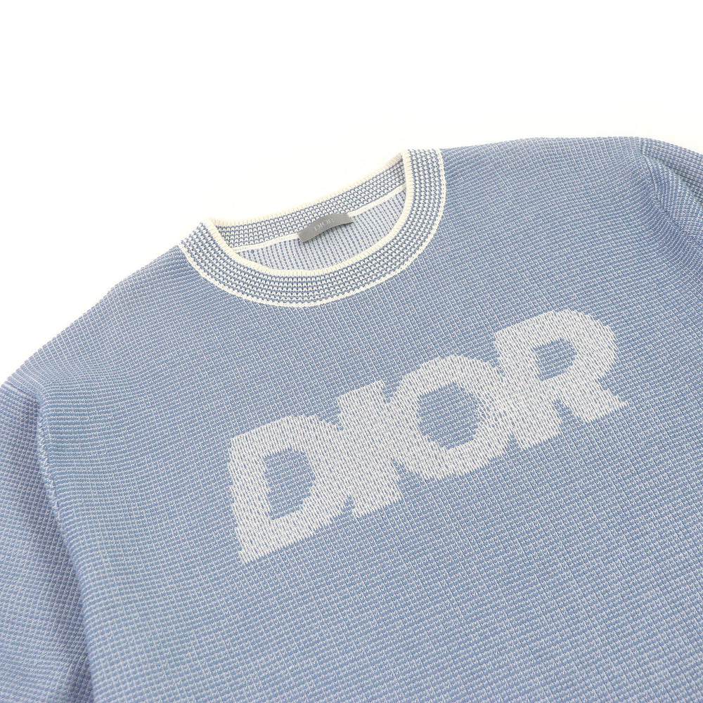 Dior HOMME Short sleeve knit 393M653AT563 Main: 62% cotton, Main: 38% polyester blue mens XL Used Authentic