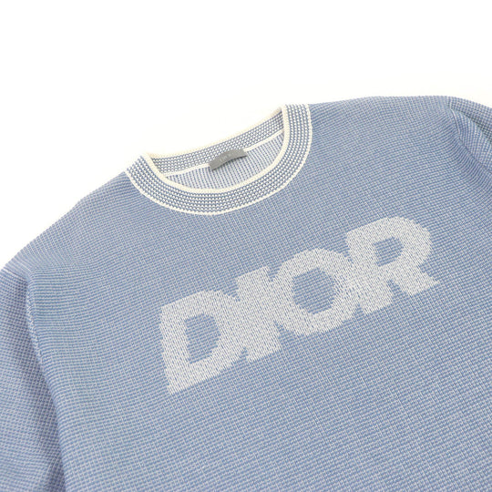 Dior HOMME Short sleeve knit 393M653AT563 Main: 62% cotton, Main: 38% polyester blue mens XL Used Authentic