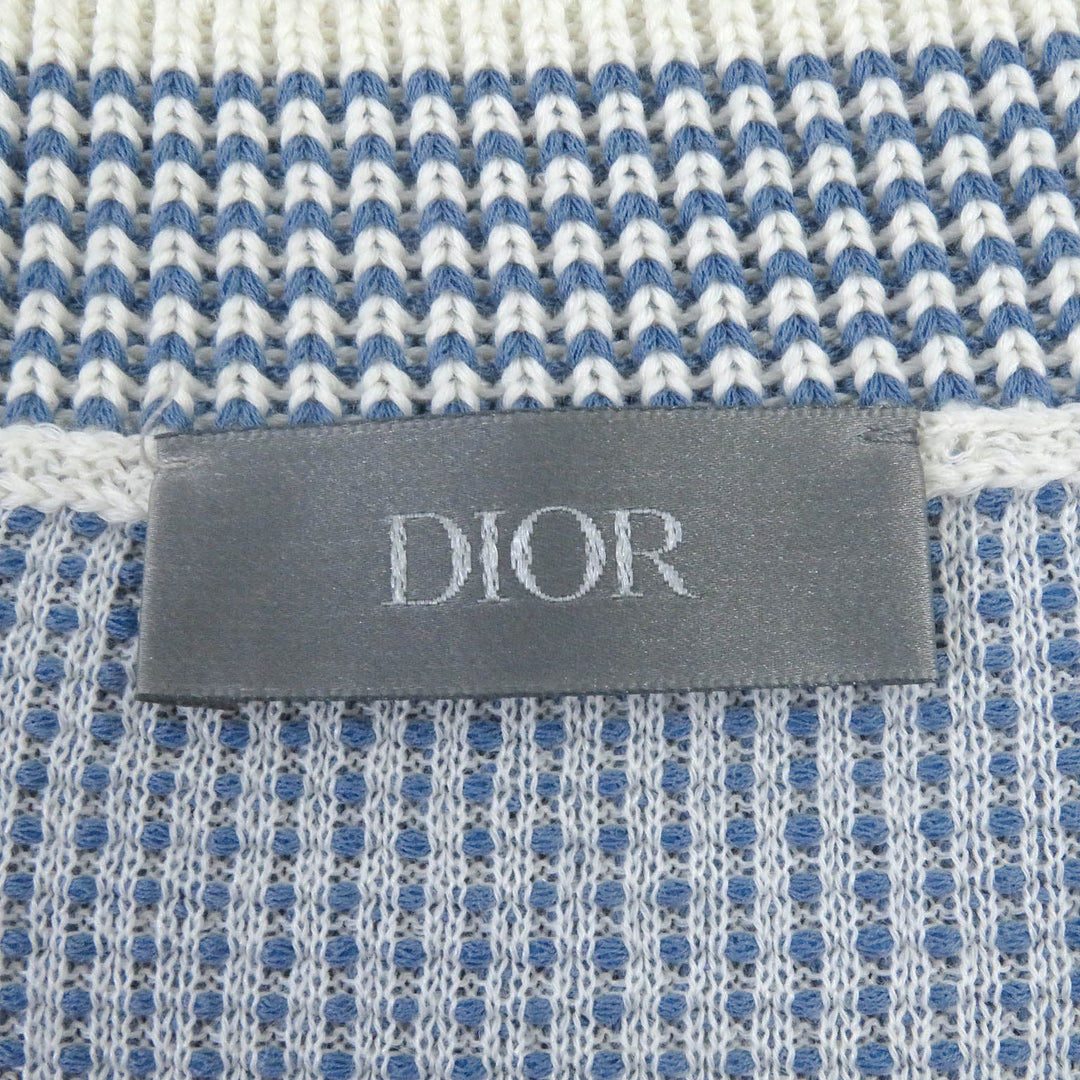 Dior HOMME Short sleeve knit 393M653AT563 Main: 62% cotton, Main: 38% polyester blue mens XL Used Authentic