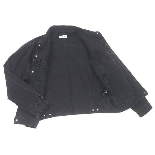 BALENCIAGA Denim Jacket 571449 Main: 100% cotton, some: glass beads black mens 34 Used Authentic