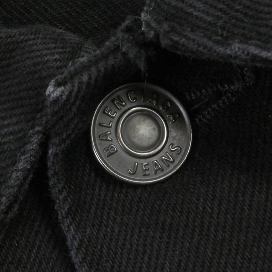 BALENCIAGA Denim Jacket 571449 Main: 100% cotton, some: glass beads black mens 34 Used Authentic