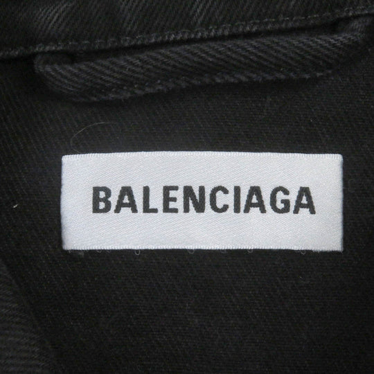 BALENCIAGA Denim Jacket 571449 Main: 100% cotton, some: glass beads black mens 34 Used Authentic
