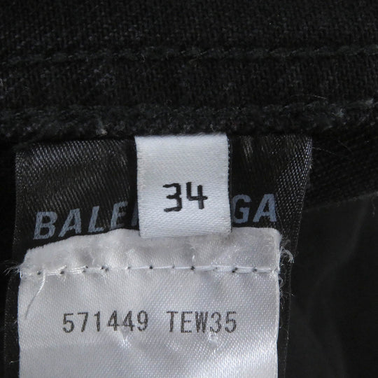 BALENCIAGA Denim Jacket 571449 Main: 100% cotton, some: glass beads black mens 34 Used Authentic
