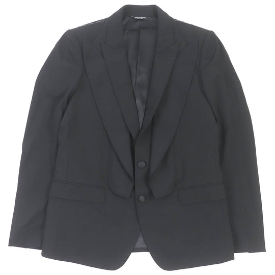 DOLCE&GABBANA tailored jacket G2PO0T Outer: 98% virgin wool, Outer: 2% elastane (polyurethane), Lining: 100% silk black mens 48 Used Authentic