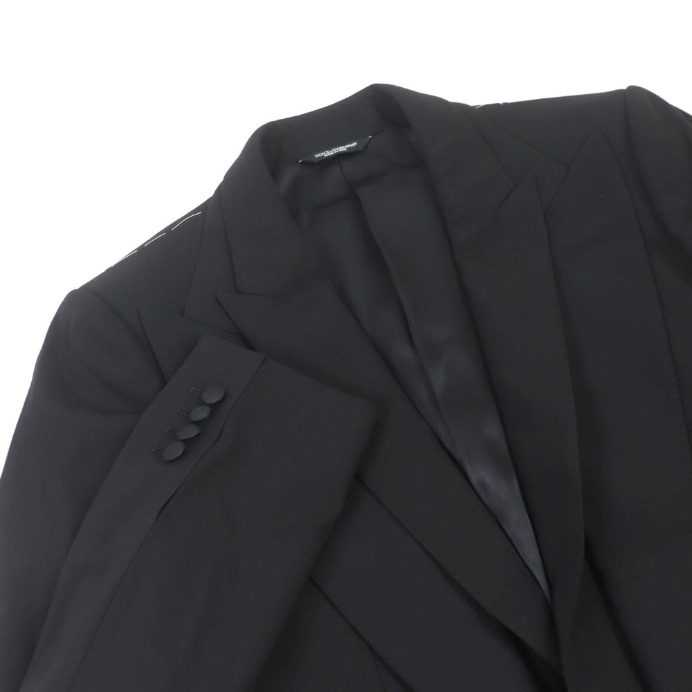 DOLCE&GABBANA tailored jacket G2PO0T Outer: 98% virgin wool, Outer: 2% elastane (polyurethane), Lining: 100% silk black mens 48 Used Authentic