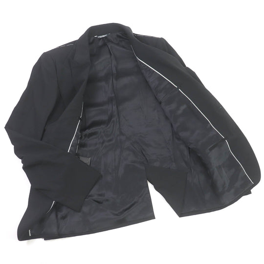 DOLCE&GABBANA tailored jacket G2PO0T Outer: 98% virgin wool, Outer: 2% elastane (polyurethane), Lining: 100% silk black mens 48 Used Authentic