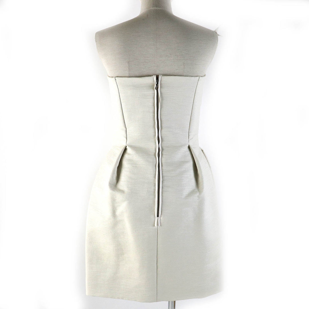 LANVIN one piece Outer: 21% polyamide, Outer: 71% cotton, Outer: 5% polyester, Outer: 3% silk, Lining: 100% silk light beige Women 36 Used Authentic