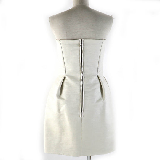LANVIN one piece Outer: 21% polyamide, Outer: 71% cotton, Outer: 5% polyester, Outer: 3% silk, Lining: 100% silk light beige Women 36 Used Authentic