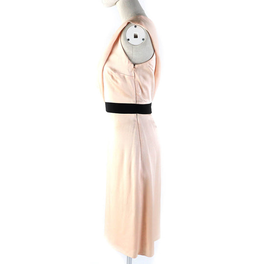 LANVIN one piece Outer: 70% rayon, Outer: 30% acetate, Outer: 70% rayon, Outer: 30% acetate, Lining: 100% silk Pink beige black Women 36 Used Authentic