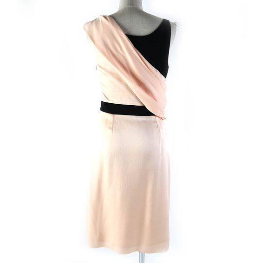 LANVIN one piece Outer: 70% rayon, Outer: 30% acetate, Outer: 70% rayon, Outer: 30% acetate, Lining: 100% silk Pink beige black Women 36 Used Authentic