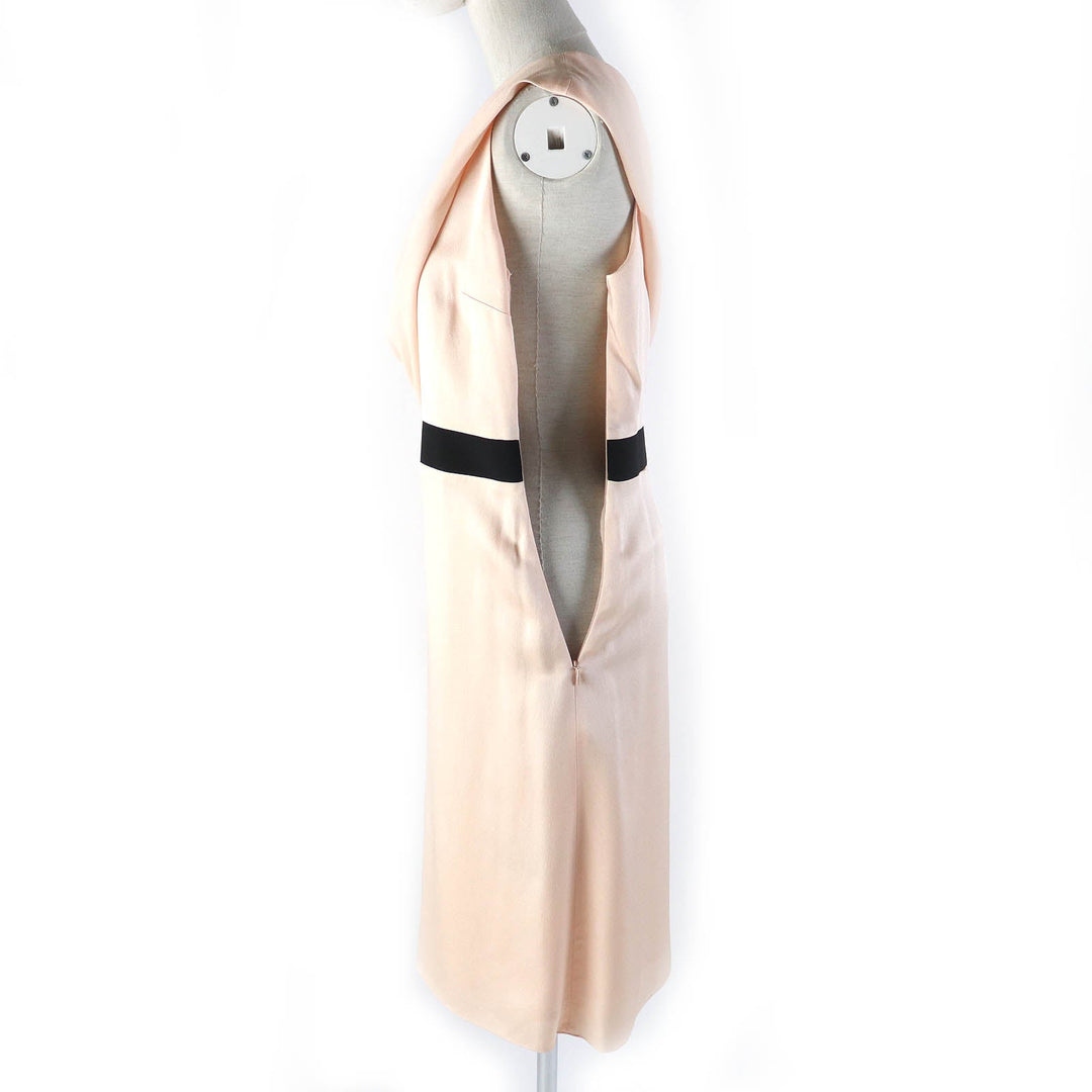 LANVIN one piece Outer: 70% rayon, Outer: 30% acetate, Outer: 70% rayon, Outer: 30% acetate, Lining: 100% silk Pink beige black Women 36 Used Authentic