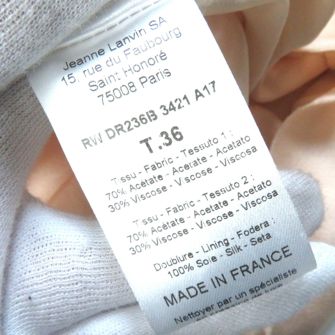 LANVIN one piece Outer: 70% rayon, Outer: 30% acetate, Outer: 70% rayon, Outer: 30% acetate, Lining: 100% silk Pink beige black Women 36 Used Authentic