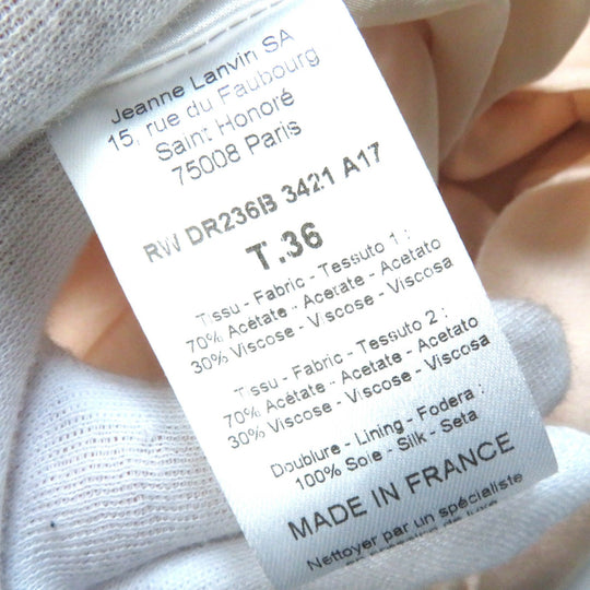 LANVIN one piece Outer: 70% rayon, Outer: 30% acetate, Outer: 70% rayon, Outer: 30% acetate, Lining: 100% silk Pink beige black Women 36 Used Authentic