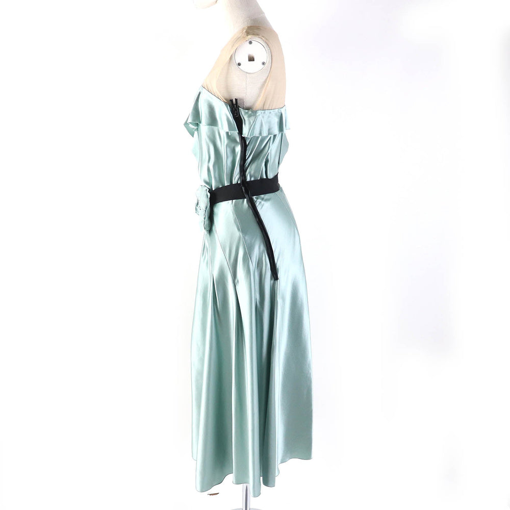LANVIN one piece Outer material: 100% silk, Outer material: 100% silk Light Green Beige Black Women 34 Used Authentic