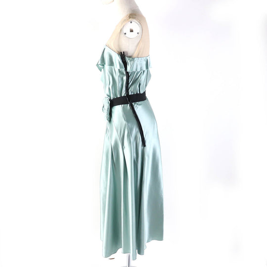 LANVIN one piece Outer material: 100% silk, Outer material: 100% silk Light Green Beige Black Women 34 Used Authentic