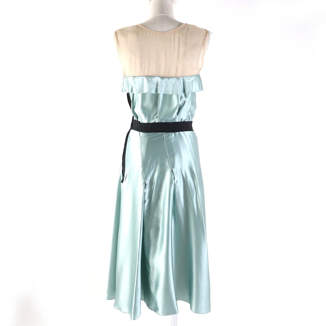 LANVIN one piece Outer material: 100% silk, Outer material: 100% silk Light Green Beige Black Women 34 Used Authentic