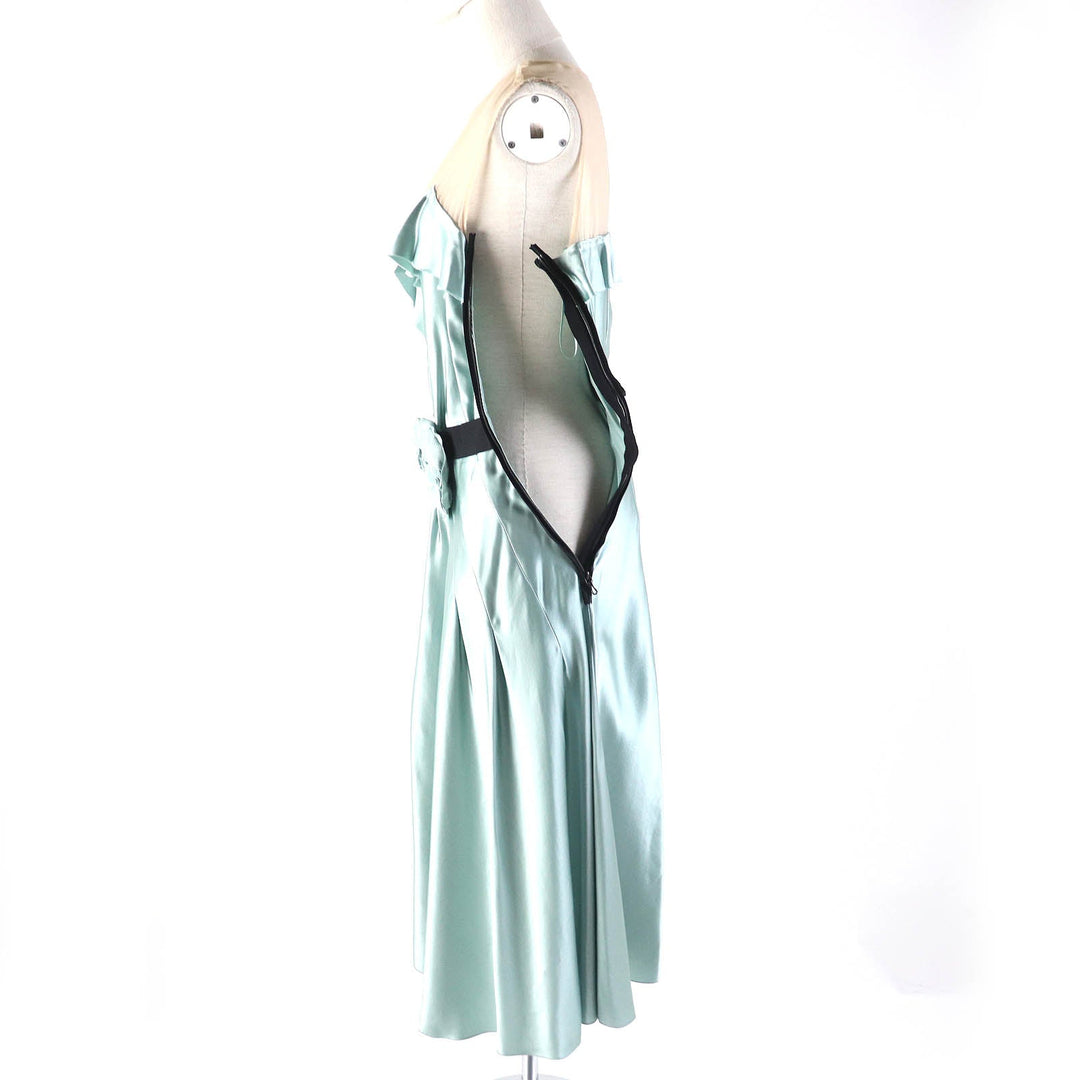 LANVIN one piece Outer material: 100% silk, Outer material: 100% silk Light Green Beige Black Women 34 Used Authentic