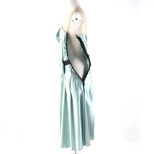LANVIN one piece Outer material: 100% silk, Outer material: 100% silk Light Green Beige Black Women 34 Used Authentic