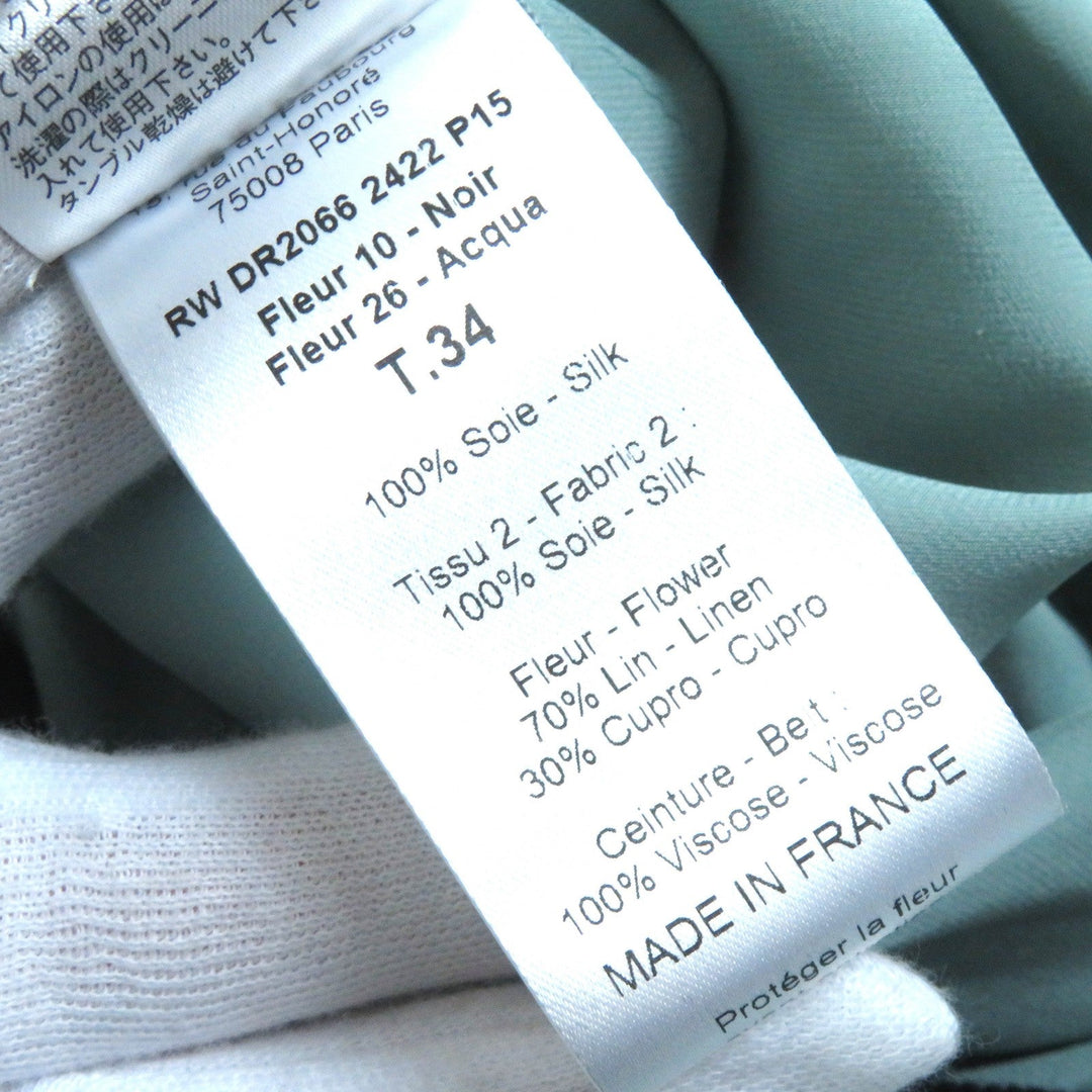 LANVIN one piece Outer material: 100% silk, Outer material: 100% silk Light Green Beige Black Women 34 Used Authentic