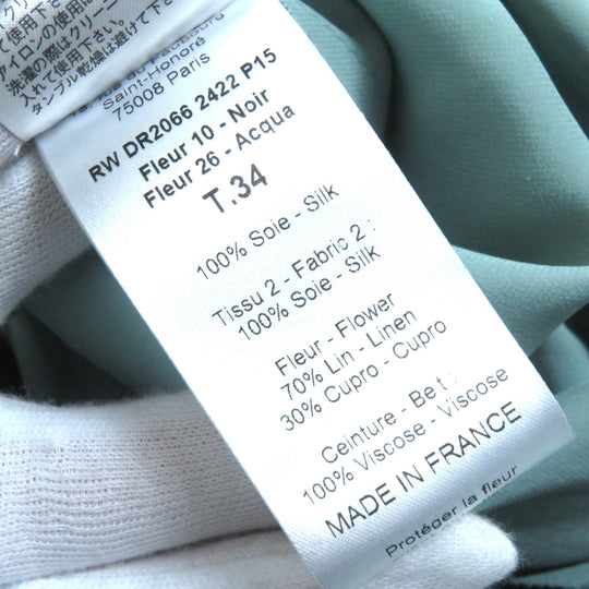 LANVIN one piece Outer material: 100% silk, Outer material: 100% silk Light Green Beige Black Women 34 Used Authentic