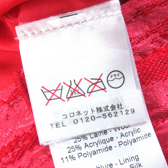 LANVIN one piece Outer: 11% polyamide, Outer: 39% polyester, Outer: 25% wool, Outer: 25% acrylic, Lining: 100% silk Red pink type Women 34 Used Authentic