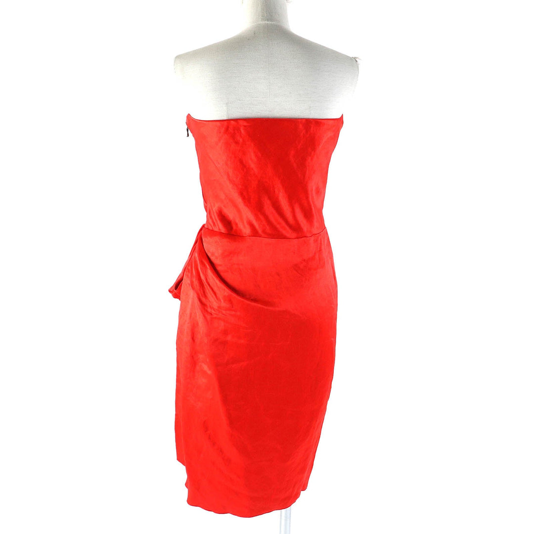 LANVIN one piece Outer: 70% linen, Outer: 30% cupra, Outer: 73% polyamide, Outer: 27% elastane, Lining: 100% silk Red Women 38 Used Authentic