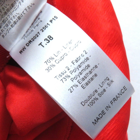 LANVIN one piece Outer: 70% linen, Outer: 30% cupra, Outer: 73% polyamide, Outer: 27% elastane, Lining: 100% silk Red Women 38 Used Authentic