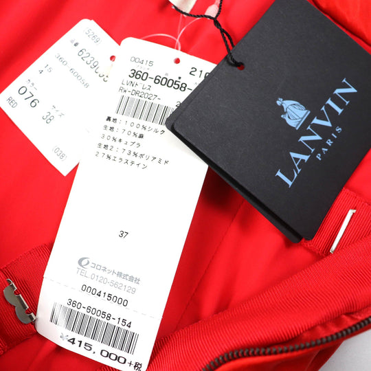 LANVIN one piece Outer: 70% linen, Outer: 30% cupra, Outer: 73% polyamide, Outer: 27% elastane, Lining: 100% silk Red Women 38 Used Authentic