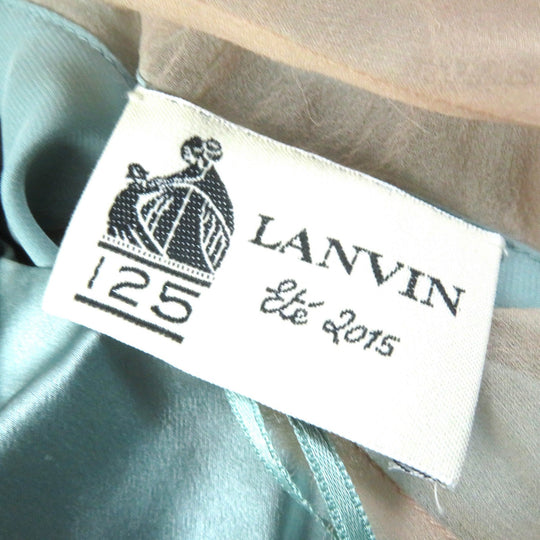 LANVIN one piece Outer material: 100% silk, Outer material: 100% silk Light Green Beige Black Women 36 Used Authentic
