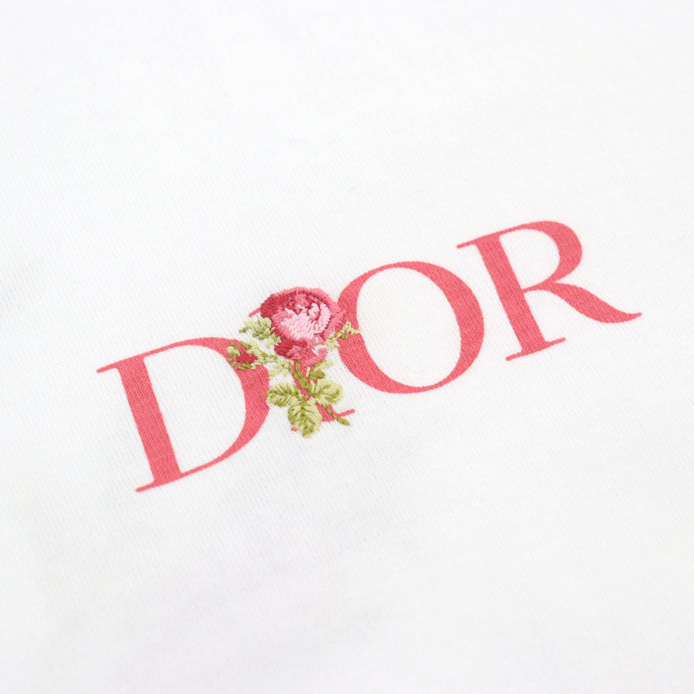 Dior HOMME Short sleeve T-shirt 243J685A0677 Main: 100% cotton, Part: 100% polyester White type JARDIN mens XL Used Authentic