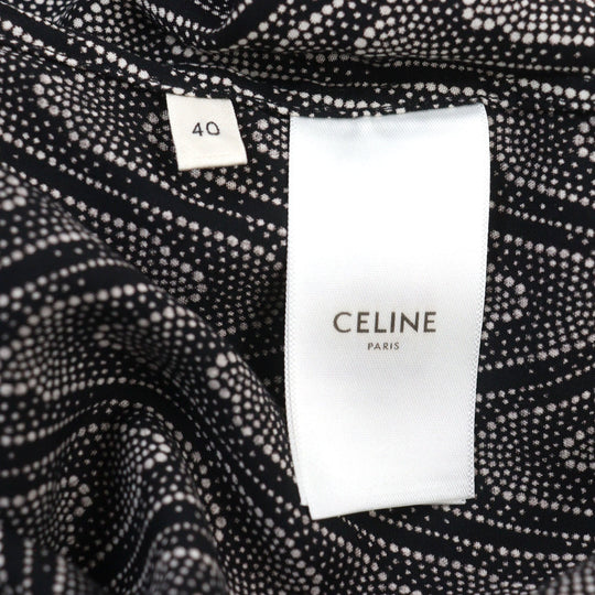 CELINE Short sleeve shirt 2C036881H Main: 100% rayon Black White All-over pattern mens 40 Used Authentic