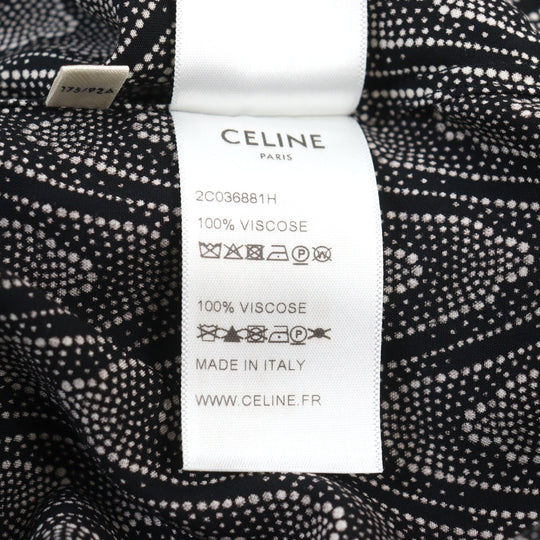 CELINE Short sleeve shirt 2C036881H Main: 100% rayon Black White All-over pattern mens 40 Used Authentic