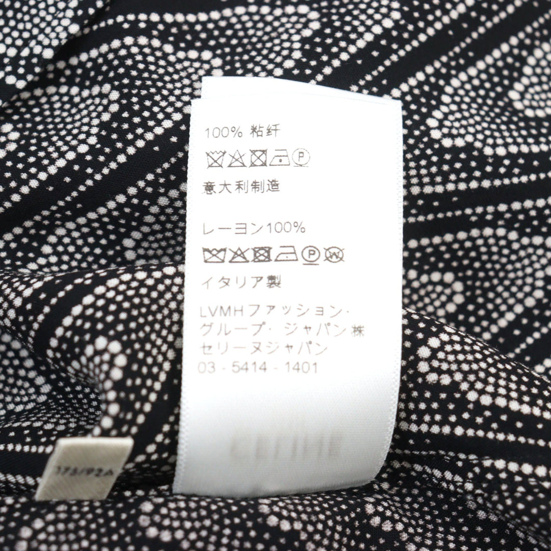 CELINE Short sleeve shirt 2C036881H Main: 100% rayon Black White All-over pattern mens 40 Used Authentic